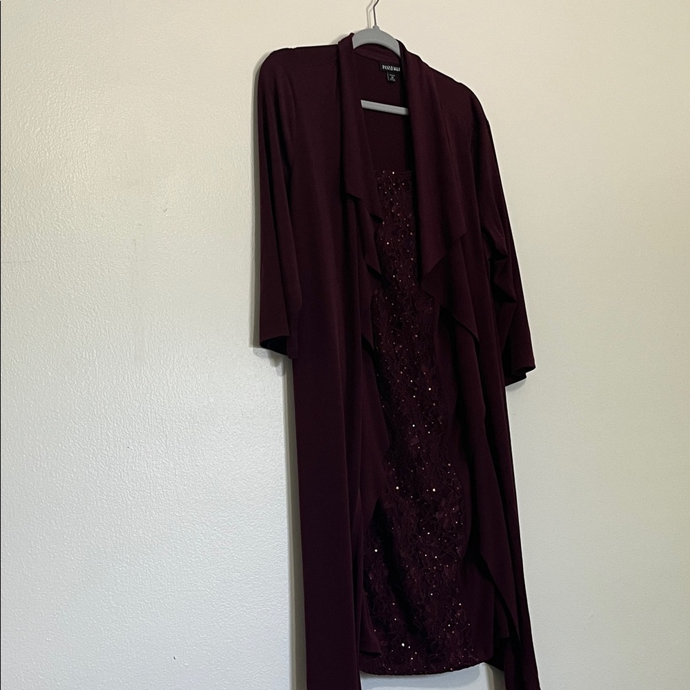 Roz & Ali Burgundy Dress Women’s 14